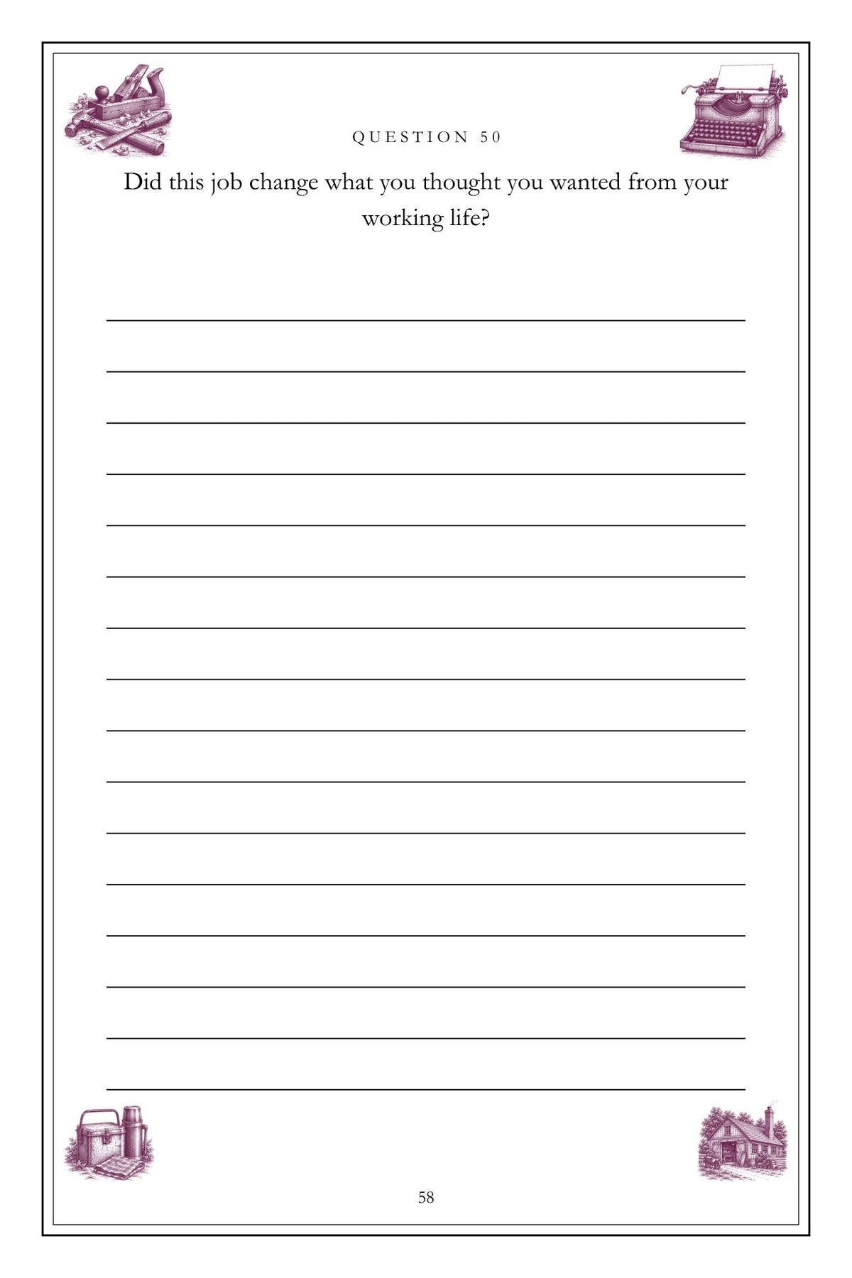 The Work of a Lifetime hardcover gift edition, inside page 58