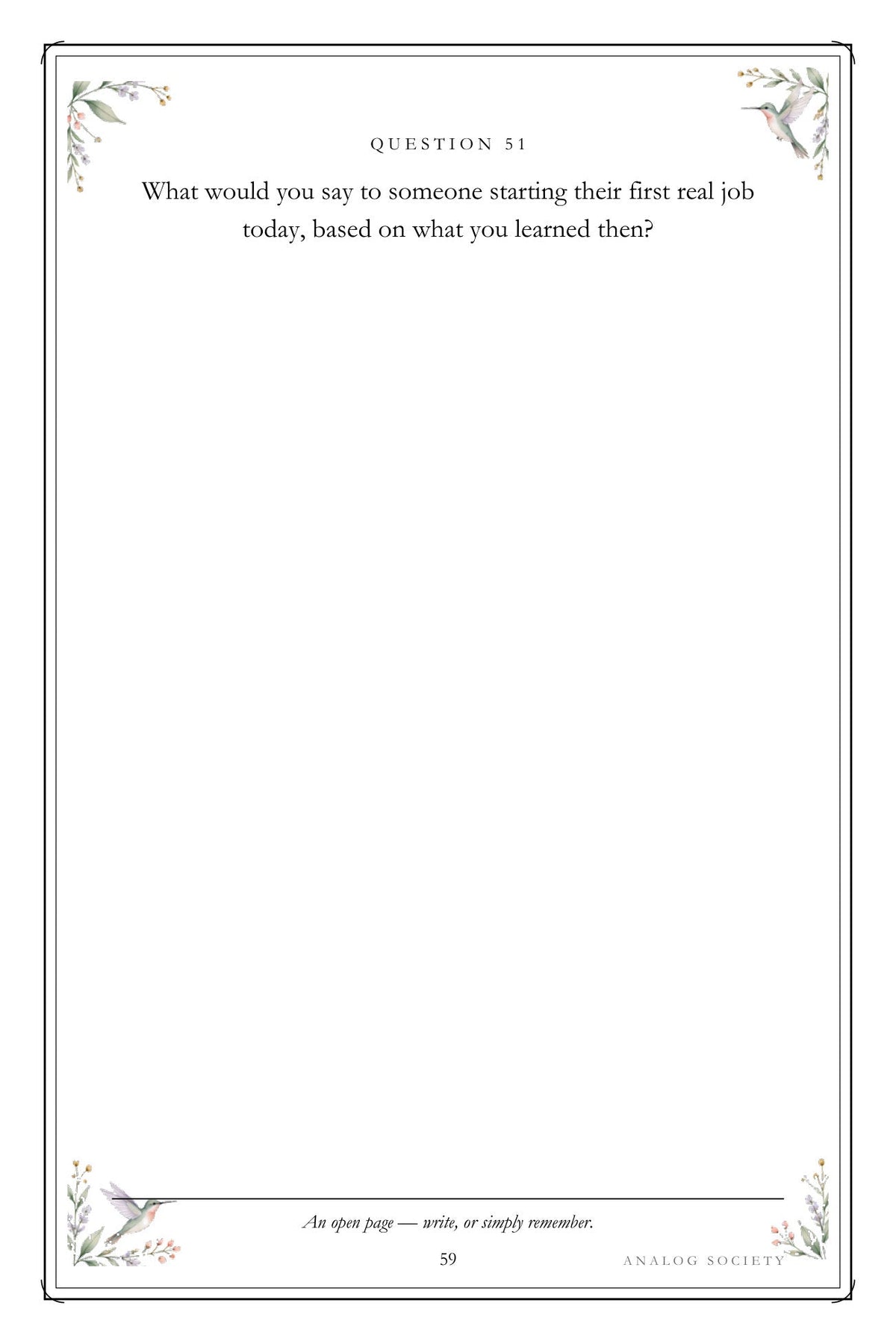 The Work of a Lifetime - inside page 59: What would you say to someone starting their first real job