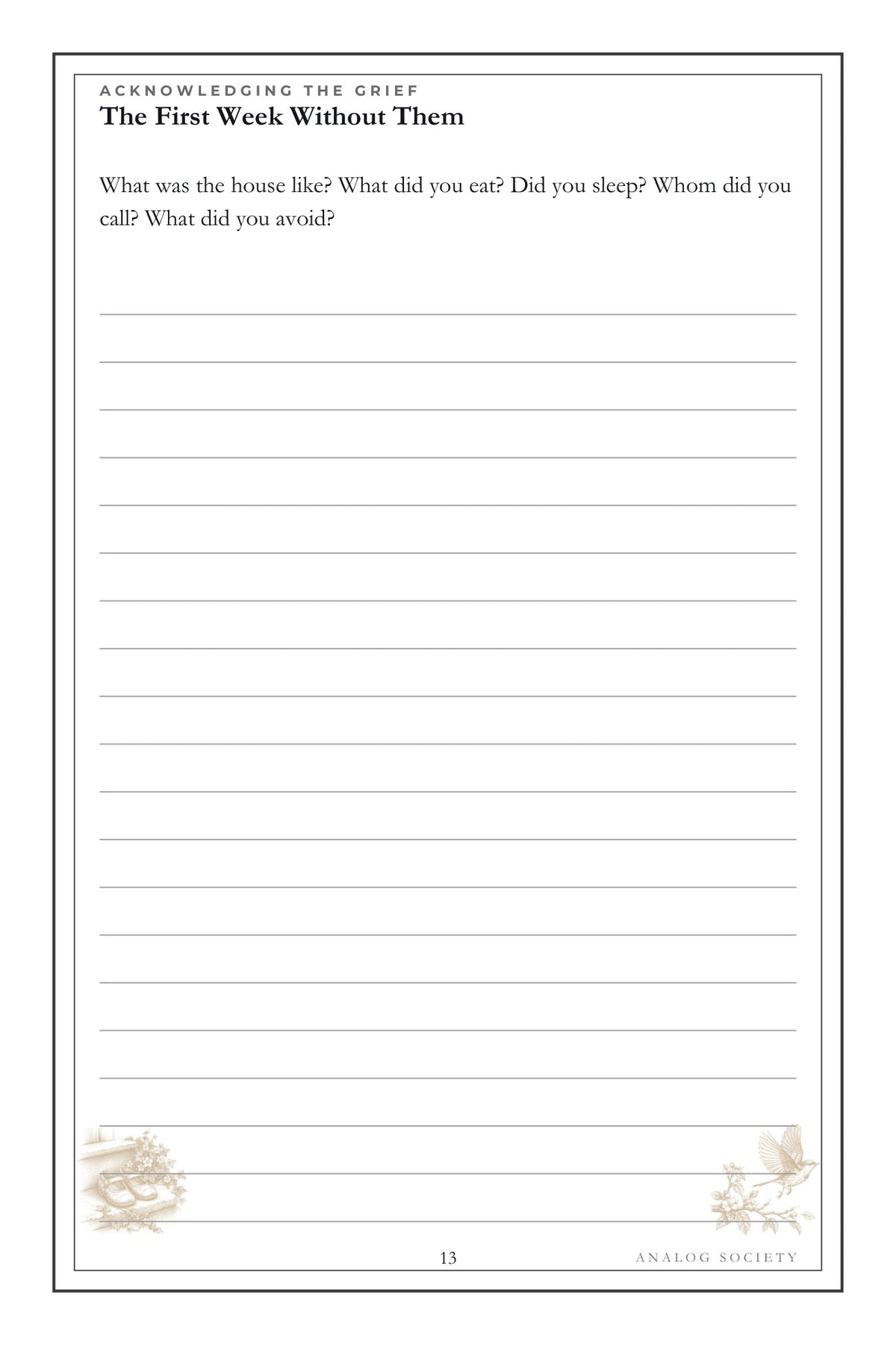 The Years You Were Home hardcover gift edition, inside page 13