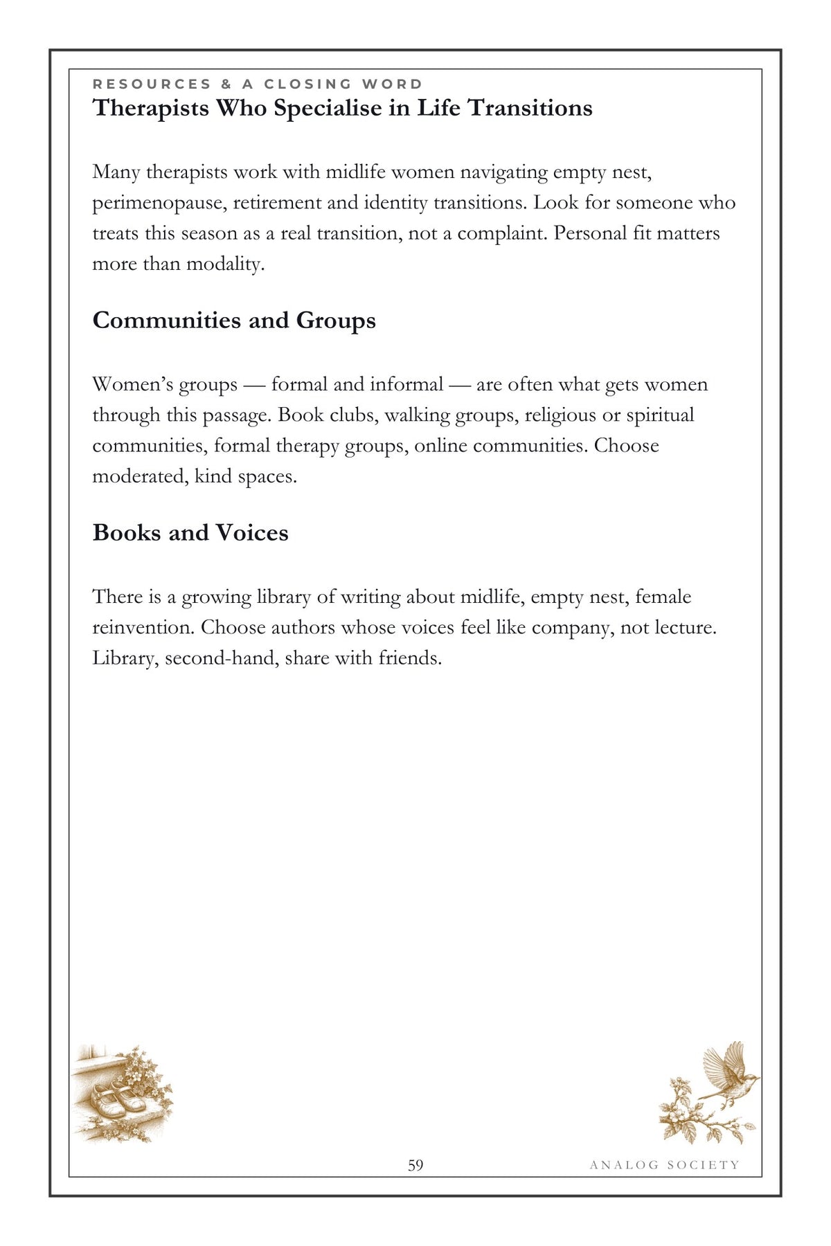 The Years You Were Home hardcover gift edition, inside page 59
