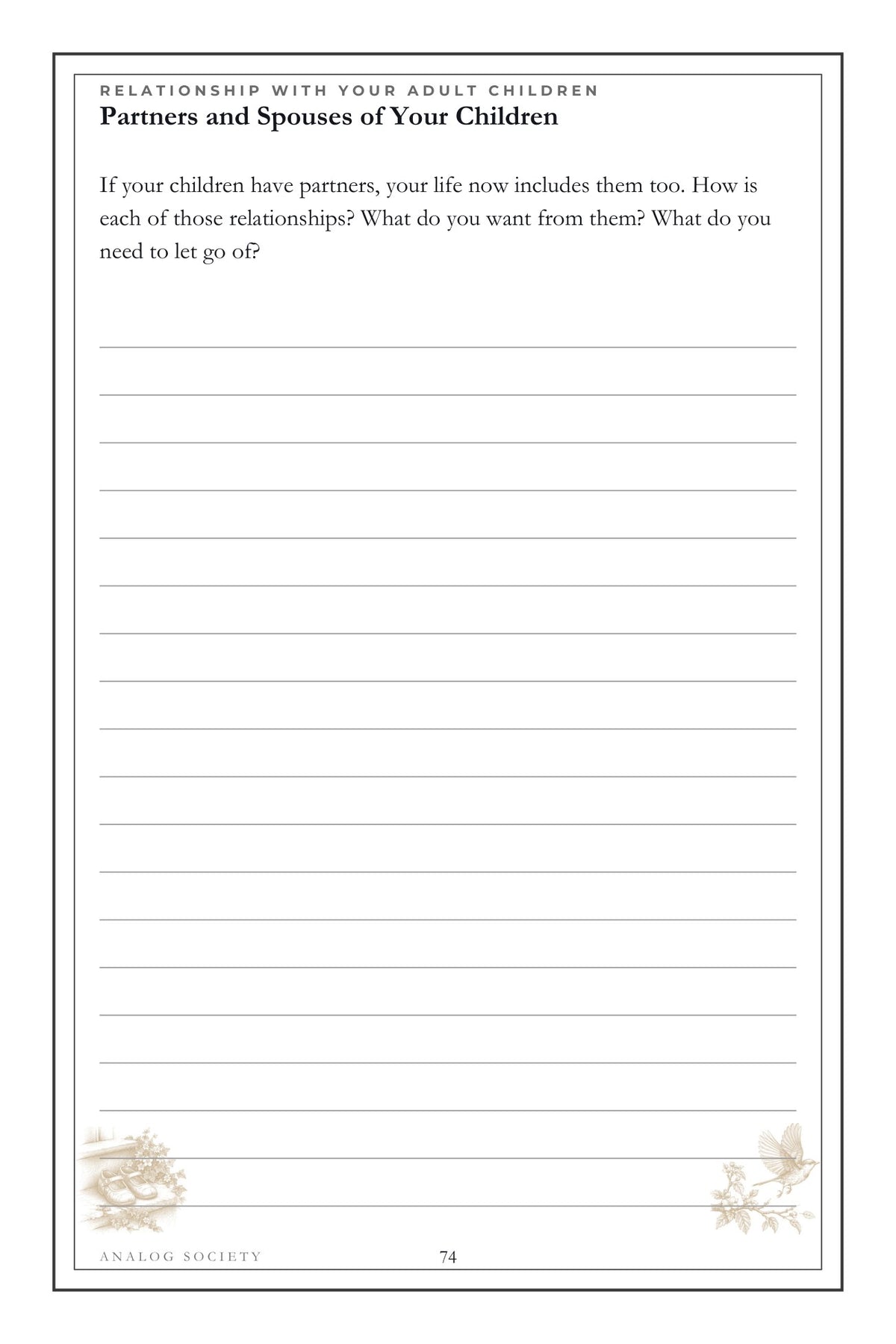 The Years You Were Home hardcover gift edition, inside page 74